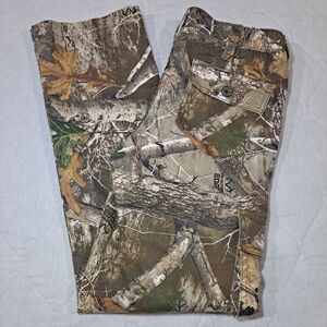 Realtree Edge Camouflage Hunting Cargo Pants Boys XL 14-16 Brown/Green Zip-up